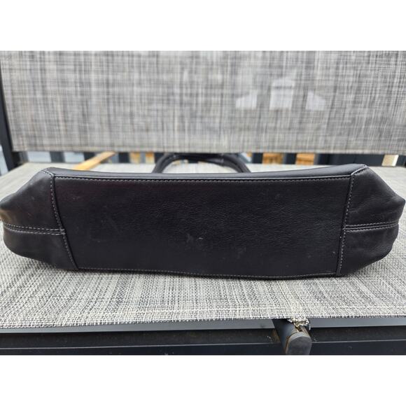 Coach Bleecker Black Leather Double Hanldes Tote Bag Purse - Picture 9 of 14